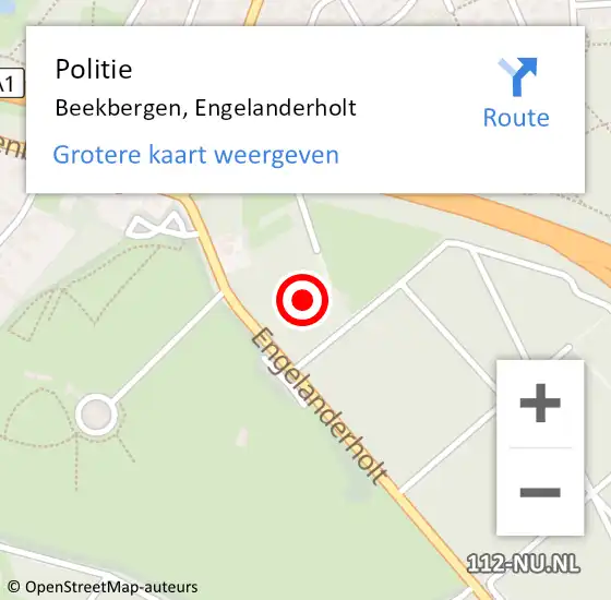 Locatie op kaart van de 112 melding: Politie Beekbergen, Engelanderholt op 9 februari 2024 15:40