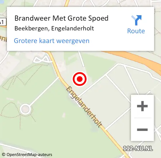 Locatie op kaart van de 112 melding: Brandweer Met Grote Spoed Naar Beekbergen, Engelanderholt op 9 februari 2024 15:41