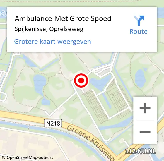 Locatie op kaart van de 112 melding: Ambulance Met Grote Spoed Naar Spijkenisse, Oprelseweg op 9 februari 2024 16:09