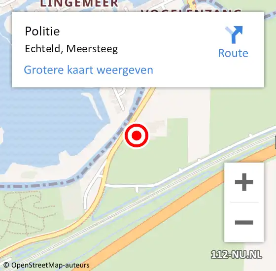 Locatie op kaart van de 112 melding: Politie Echteld, Meersteeg op 9 februari 2024 17:33