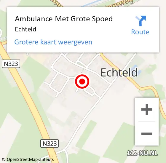 Locatie op kaart van de 112 melding: Ambulance Met Grote Spoed Naar Echteld op 9 februari 2024 17:54