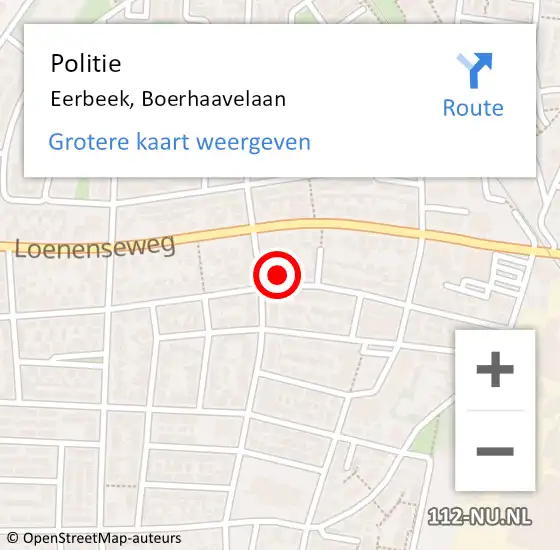 Locatie op kaart van de 112 melding: Politie Eerbeek, Boerhaavelaan op 9 februari 2024 18:05