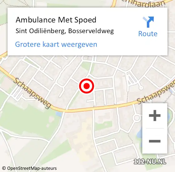 Locatie op kaart van de 112 melding: Ambulance Met Spoed Naar Sint Odiliënberg, Bosserveldweg op 9 februari 2024 18:15