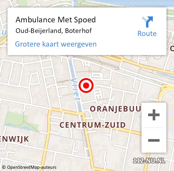 Locatie op kaart van de 112 melding: Ambulance Met Spoed Naar Oud-Beijerland, Boterhof op 9 februari 2024 18:33