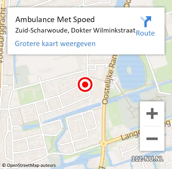 Locatie op kaart van de 112 melding: Ambulance Met Spoed Naar Zuid-Scharwoude, Dokter Wilminkstraat op 9 februari 2024 18:44