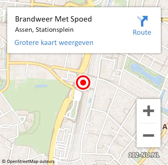 Locatie op kaart van de 112 melding: Brandweer Met Spoed Naar Assen, Stationsplein op 9 februari 2024 19:08