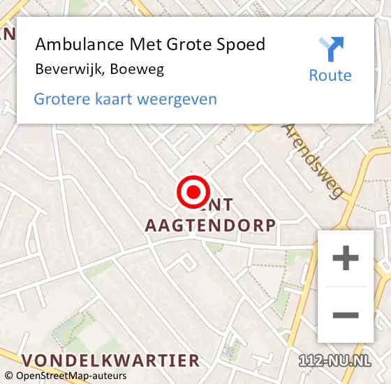 Locatie op kaart van de 112 melding: Ambulance Met Grote Spoed Naar Beverwijk, Boeweg op 9 februari 2024 20:12