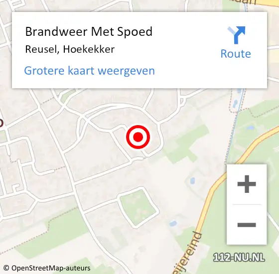 Locatie op kaart van de 112 melding: Brandweer Met Spoed Naar Reusel, Hoekekker op 9 februari 2024 20:14