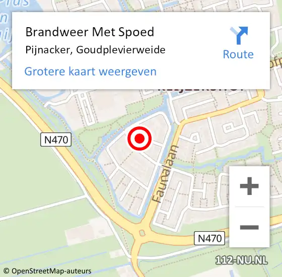 Locatie op kaart van de 112 melding: Brandweer Met Spoed Naar Pijnacker, Goudplevierweide op 9 februari 2024 22:13