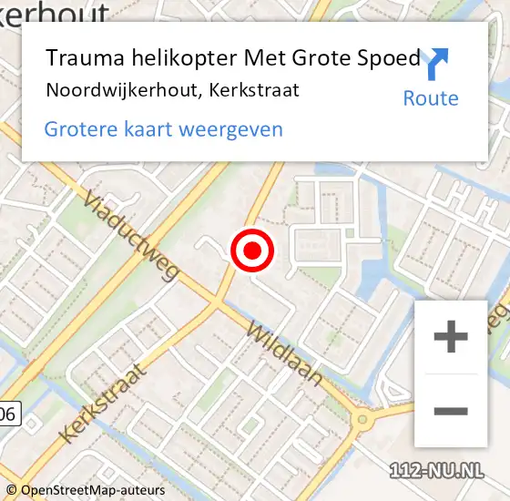 Locatie op kaart van de 112 melding: Trauma helikopter Met Grote Spoed Naar Noordwijkerhout, Kerkstraat op 9 februari 2024 22:22