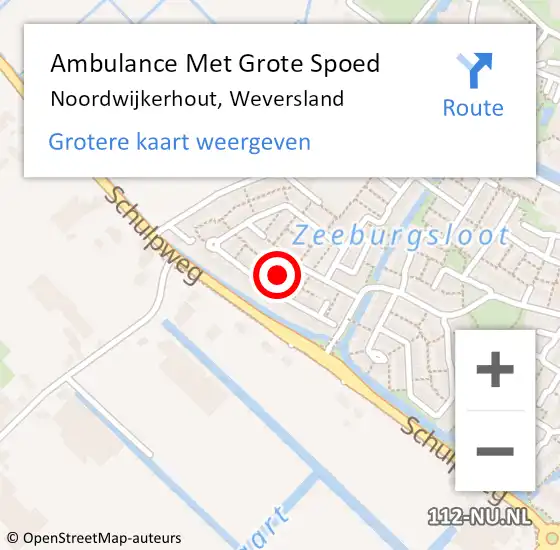 Locatie op kaart van de 112 melding: Ambulance Met Grote Spoed Naar Noordwijkerhout, Weversland op 9 februari 2024 23:53