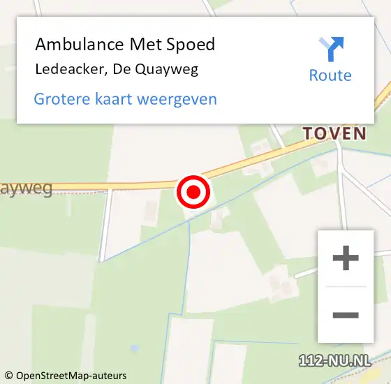 Locatie op kaart van de 112 melding: Ambulance Met Spoed Naar Ledeacker, De Quayweg op 25 september 2014 11:00