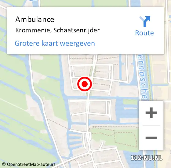 Locatie op kaart van de 112 melding: Ambulance Krommenie, Schaatsenrijder op 10 februari 2024 00:33