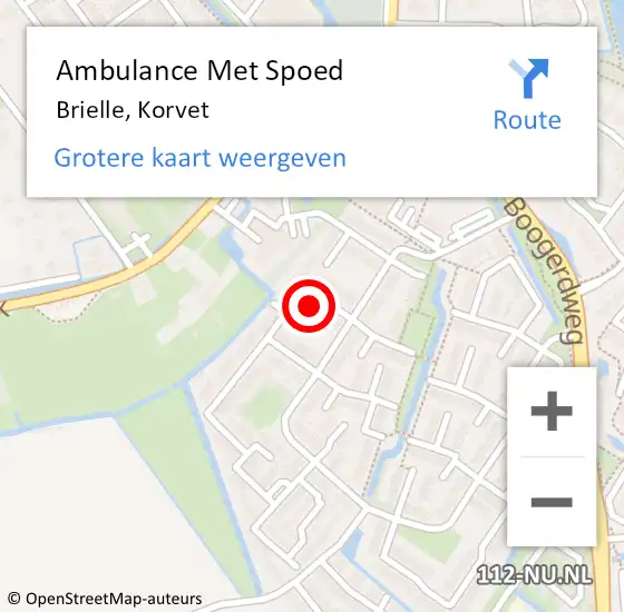 Locatie op kaart van de 112 melding: Ambulance Met Spoed Naar Brielle, Korvet op 10 februari 2024 00:49