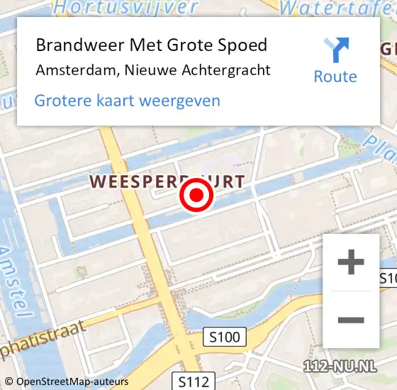 Locatie op kaart van de 112 melding: Brandweer Met Grote Spoed Naar Amsterdam, Nieuwe Achtergracht op 10 februari 2024 02:16