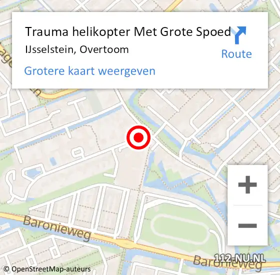 Locatie op kaart van de 112 melding: Trauma helikopter Met Grote Spoed Naar IJsselstein, Overtoom op 10 februari 2024 02:54