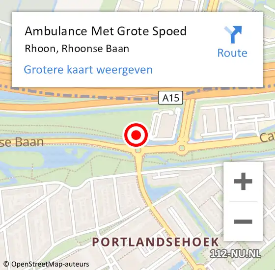 Locatie op kaart van de 112 melding: Ambulance Met Grote Spoed Naar Rhoon, Rhoonse Baan op 10 februari 2024 07:01