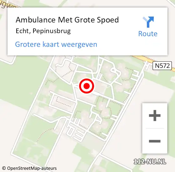 Locatie op kaart van de 112 melding: Ambulance Met Grote Spoed Naar Echt, Pepinusbrug op 10 februari 2024 07:21