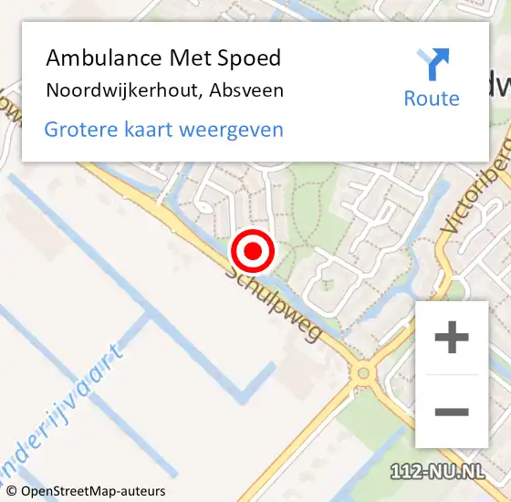 Locatie op kaart van de 112 melding: Ambulance Met Spoed Naar Noordwijkerhout, Absveen op 10 februari 2024 07:47