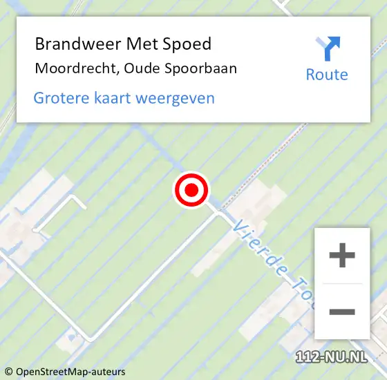 Locatie op kaart van de 112 melding: Brandweer Met Spoed Naar Moordrecht, Oude Spoorbaan op 10 februari 2024 08:13