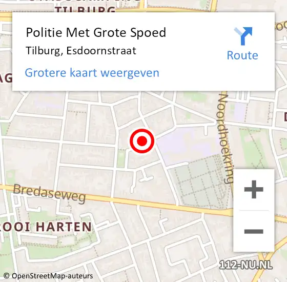 Locatie op kaart van de 112 melding: Politie Met Grote Spoed Naar Tilburg, Esdoornstraat op 10 februari 2024 09:56