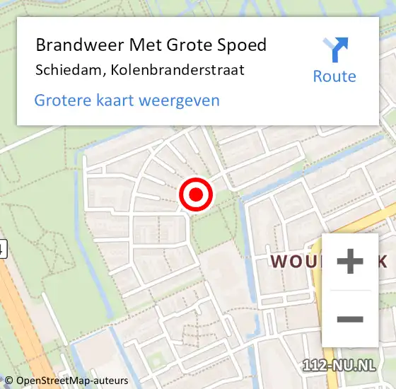 Locatie op kaart van de 112 melding: Brandweer Met Grote Spoed Naar Schiedam, Kolenbranderstraat op 10 februari 2024 10:09