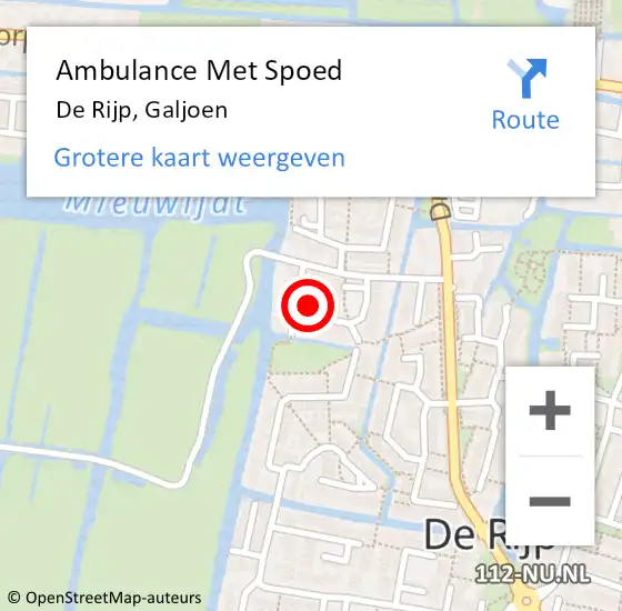 Locatie op kaart van de 112 melding: Ambulance Met Spoed Naar De Rijp, Galjoen op 10 februari 2024 11:14