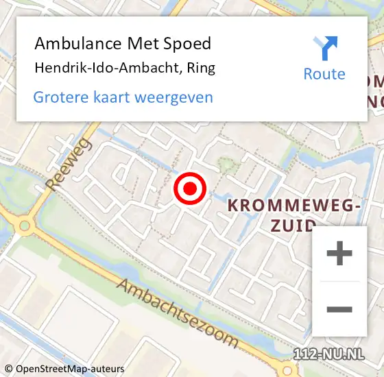 Locatie op kaart van de 112 melding: Ambulance Met Spoed Naar Hendrik-Ido-Ambacht, Ring op 10 februari 2024 12:23