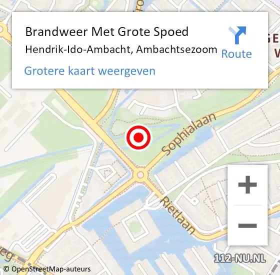 Locatie op kaart van de 112 melding: Brandweer Met Grote Spoed Naar Hendrik-Ido-Ambacht, Ambachtsezoom op 10 februari 2024 12:42