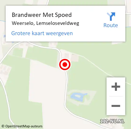 Locatie op kaart van de 112 melding: Brandweer Met Spoed Naar Weerselo, Lemseloseveldweg op 10 februari 2024 12:44