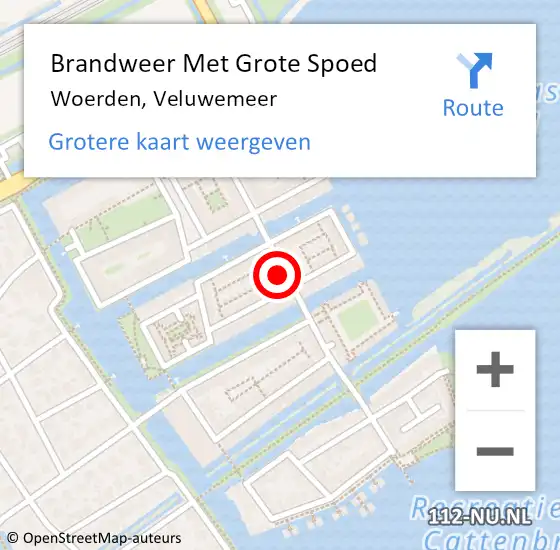 Locatie op kaart van de 112 melding: Brandweer Met Grote Spoed Naar Woerden, Veluwemeer op 10 februari 2024 13:50