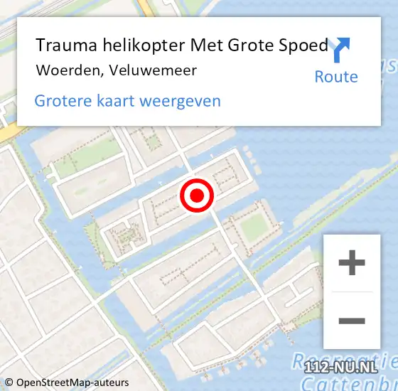 Locatie op kaart van de 112 melding: Trauma helikopter Met Grote Spoed Naar Woerden, Veluwemeer op 10 februari 2024 13:51