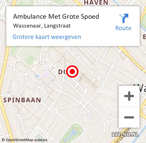 Locatie op kaart van de 112 melding: Ambulance Met Grote Spoed Naar Wassenaar, Langstraat op 10 februari 2024 14:11