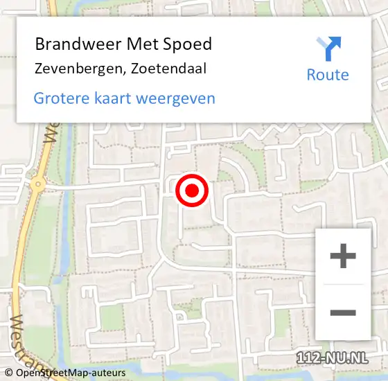 Locatie op kaart van de 112 melding: Brandweer Met Spoed Naar Zevenbergen, Zoetendaal op 10 februari 2024 14:29