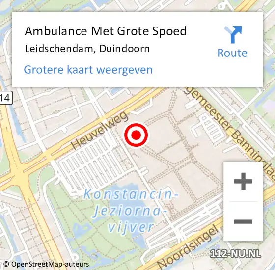 Locatie op kaart van de 112 melding: Ambulance Met Grote Spoed Naar Leidschendam, Duindoorn op 10 februari 2024 14:42