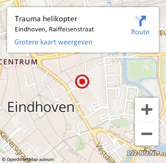 Locatie op kaart van de 112 melding: Trauma helikopter Eindhoven, Raiffeisenstraat op 10 februari 2024 14:49
