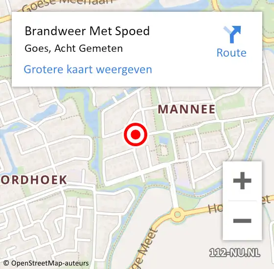 Locatie op kaart van de 112 melding: Brandweer Met Spoed Naar Goes, Acht Gemeten op 10 februari 2024 15:02