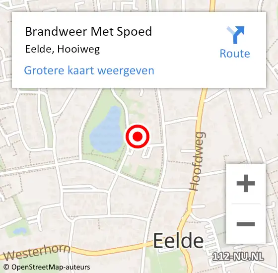 Locatie op kaart van de 112 melding: Brandweer Met Spoed Naar Eelde, Hooiweg op 10 februari 2024 15:31