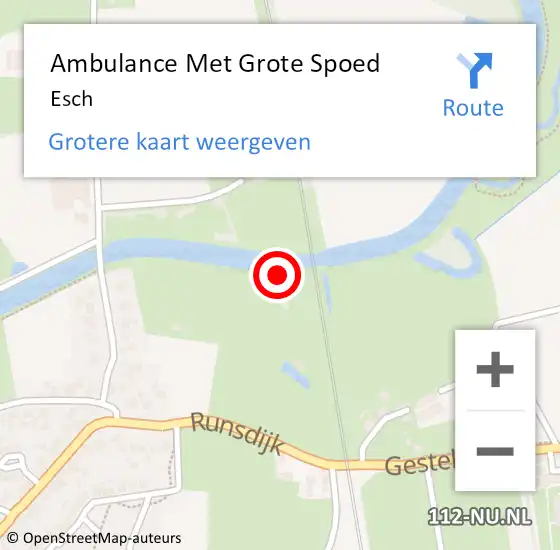 Locatie op kaart van de 112 melding: Ambulance Met Grote Spoed Naar Esch op 10 februari 2024 15:33