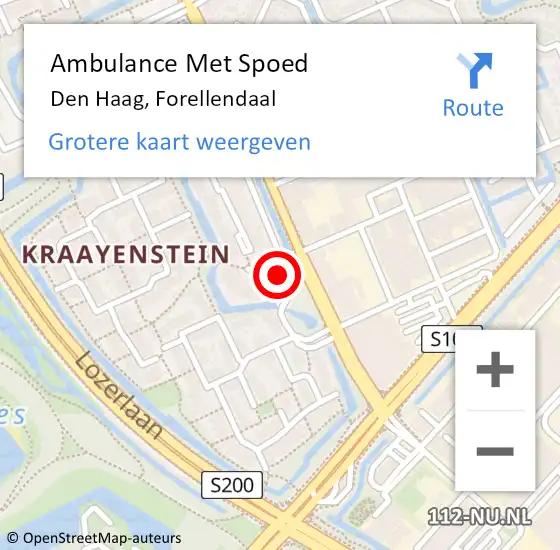 Locatie op kaart van de 112 melding: Ambulance Met Spoed Naar Den Haag, Forellendaal op 10 februari 2024 17:47