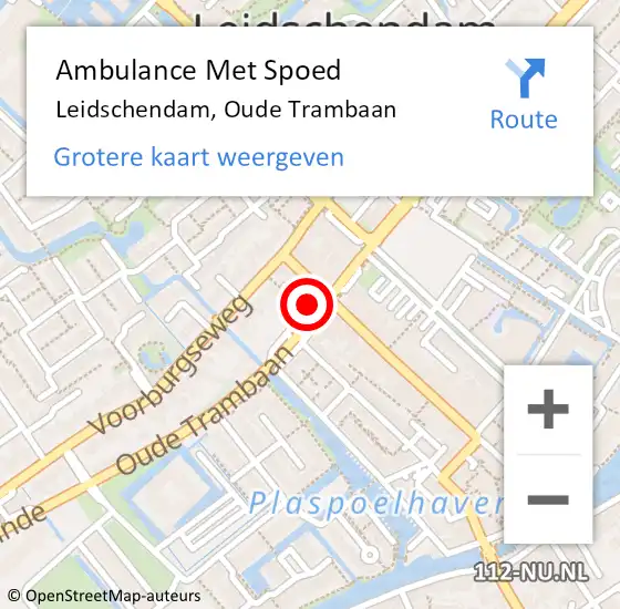 Locatie op kaart van de 112 melding: Ambulance Met Spoed Naar Leidschendam, Oude Trambaan op 10 februari 2024 18:01