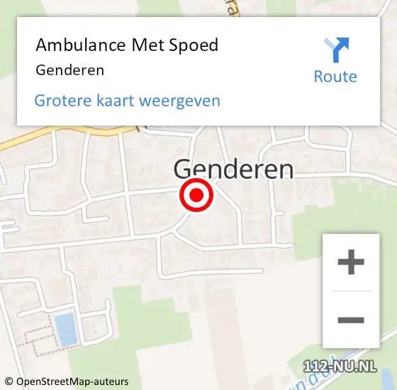 Locatie op kaart van de 112 melding: Ambulance Met Spoed Naar Genderen op 10 februari 2024 18:06