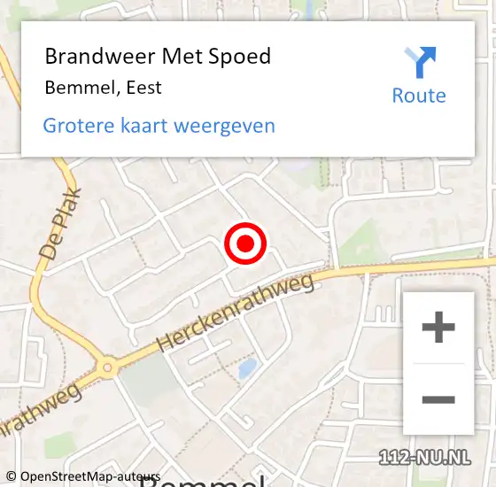 Locatie op kaart van de 112 melding: Brandweer Met Spoed Naar Bemmel, Eest op 10 februari 2024 19:20