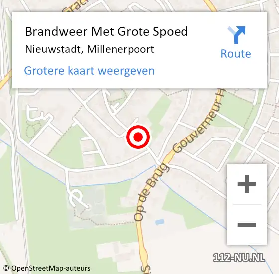 Locatie op kaart van de 112 melding: Brandweer Met Grote Spoed Naar Nieuwstadt, Millenerpoort op 10 februari 2024 19:23