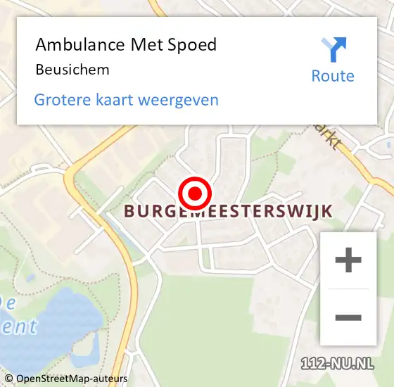 Locatie op kaart van de 112 melding: Ambulance Met Spoed Naar Beusichem op 10 februari 2024 20:06