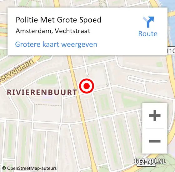 Locatie op kaart van de 112 melding: Politie Met Grote Spoed Naar Amsterdam, Vechtstraat op 10 februari 2024 20:40