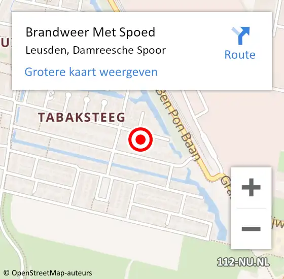 Locatie op kaart van de 112 melding: Brandweer Met Spoed Naar Leusden, Damreesche Spoor op 10 februari 2024 23:10