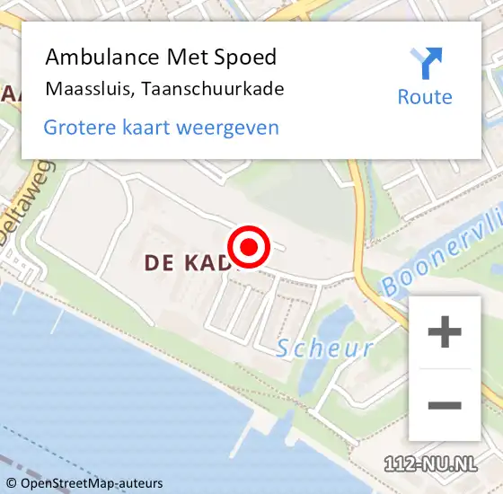 Locatie op kaart van de 112 melding: Ambulance Met Spoed Naar Maassluis, Taanschuurkade op 10 februari 2024 23:49