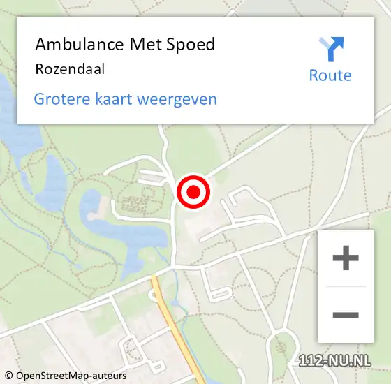 Locatie op kaart van de 112 melding: Ambulance Met Spoed Naar Rozendaal op 10 februari 2024 23:54