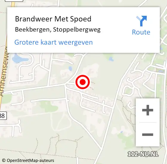 Locatie op kaart van de 112 melding: Brandweer Met Spoed Naar Beekbergen, Stoppelbergweg op 11 februari 2024 00:27
